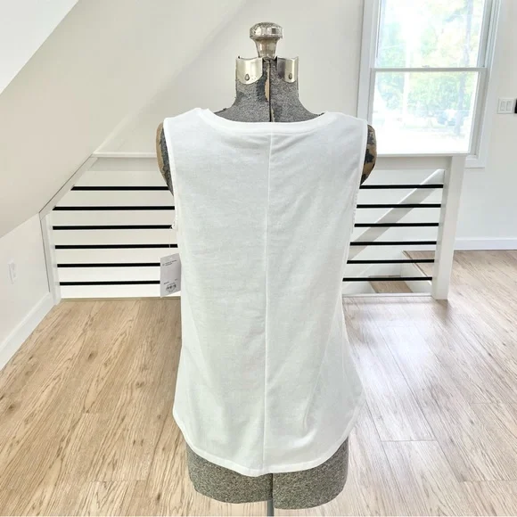 NWT white, purple, orange, yellow, Chase the sun, sleeveless muscle tank - Picture 4 of 5